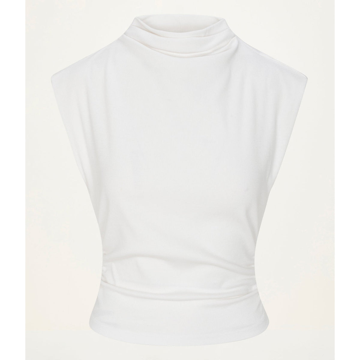 Michael Stars Womens Amara Mock Neck Powershoulder Top