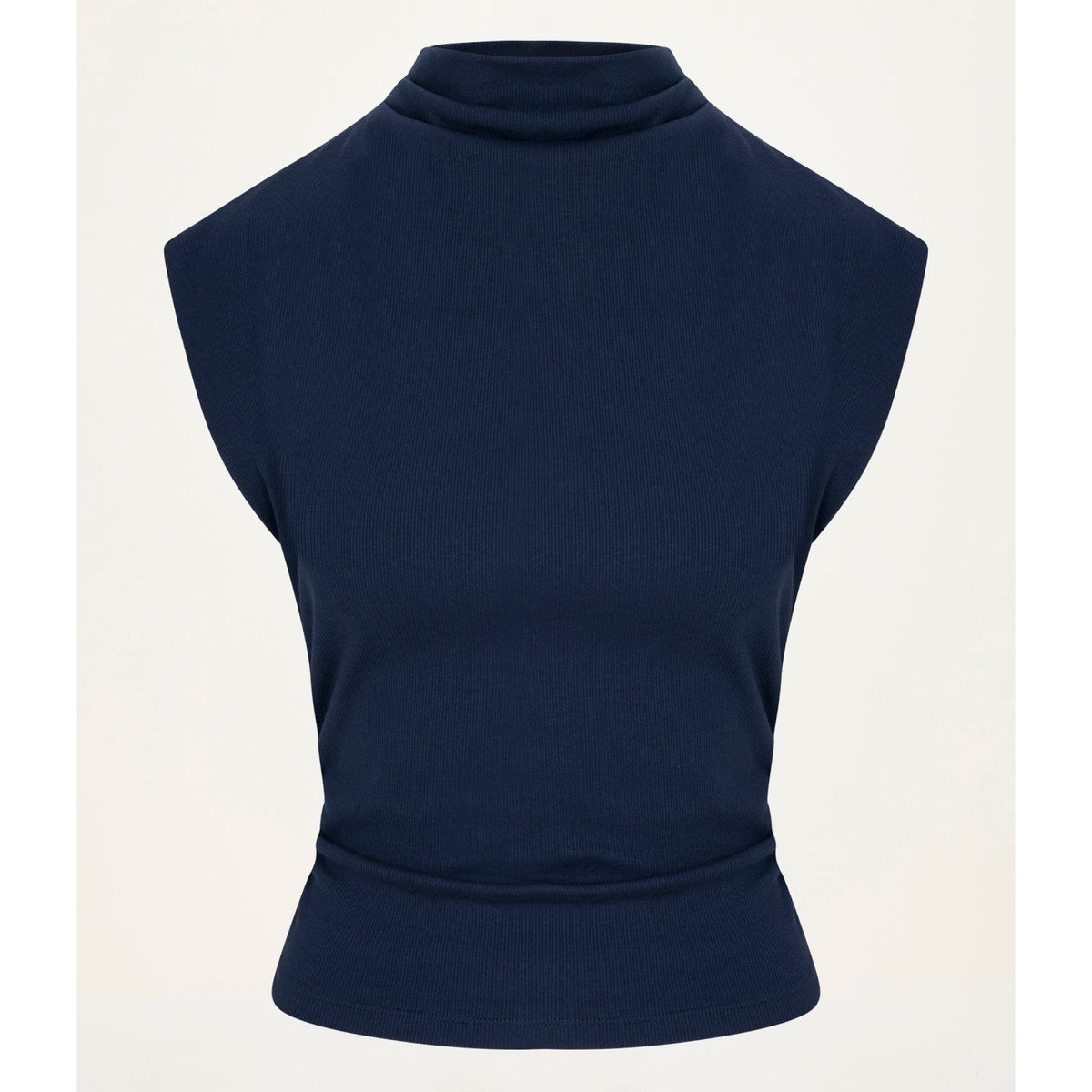 Michael Stars Womens Amara Mock Neck Powershoulder Top