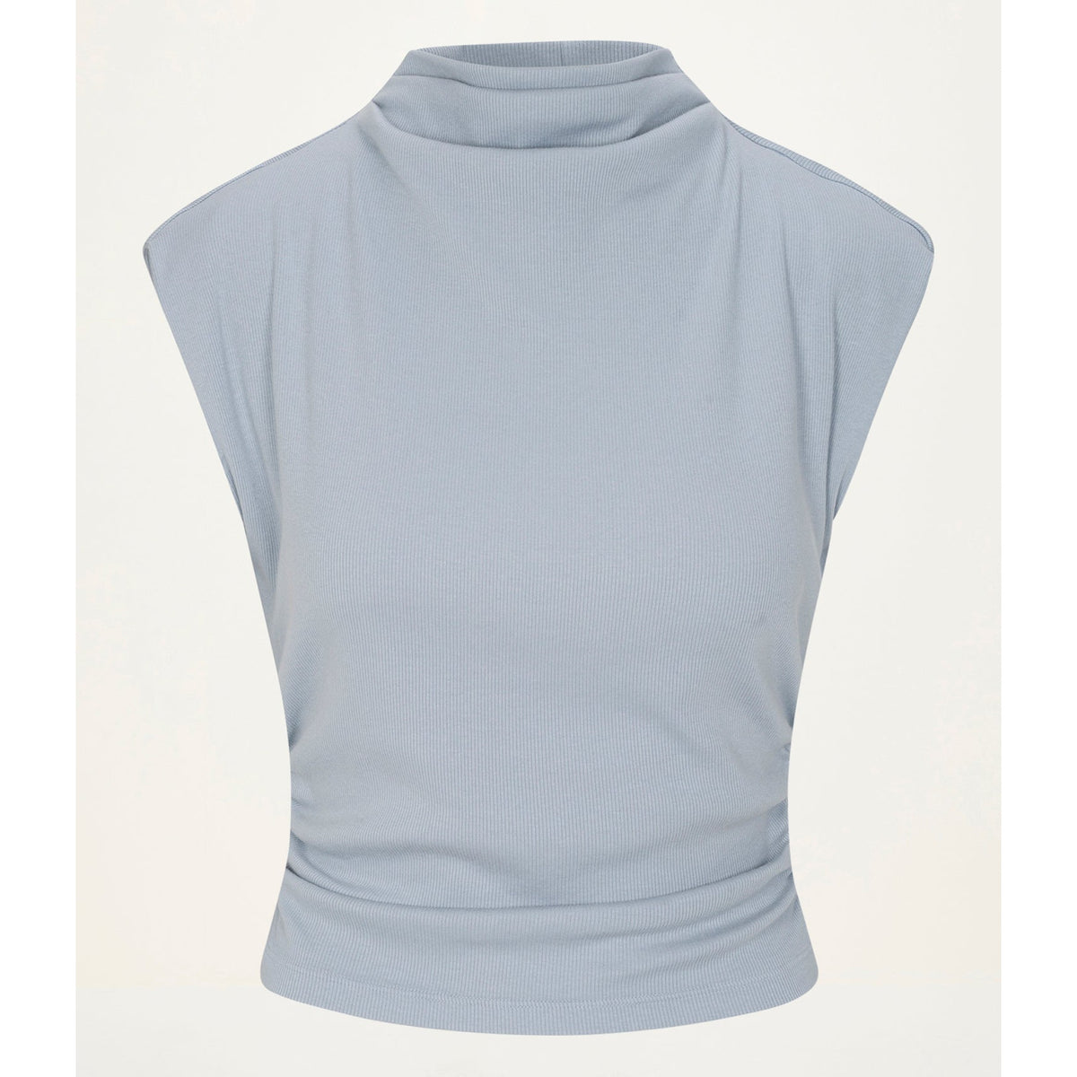 Michael Stars Womens Amara Mock Neck Powershoulder Top