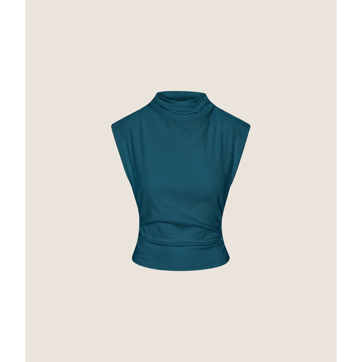 Michael Stars Womens Amara Mock Neck Powershoulder Top