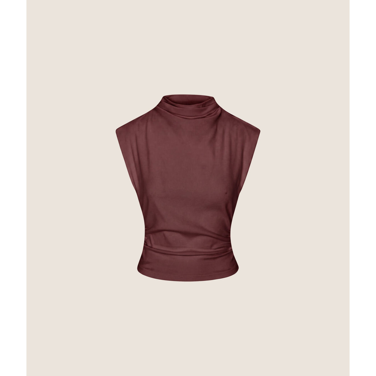 Michael Stars Womens Amara Mock Neck Powershoulder Top