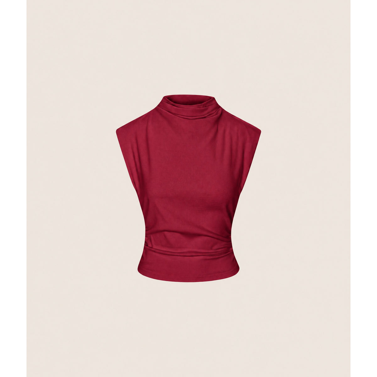 Michael Stars Womens Amara Mock Neck Powershoulder Top