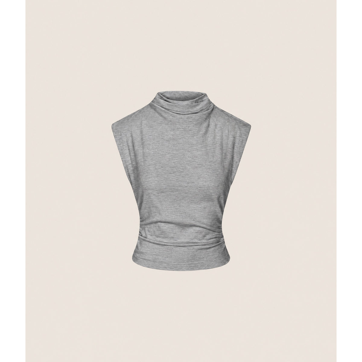 Michael Stars Womens Amara Mock Neck Powershoulder Top