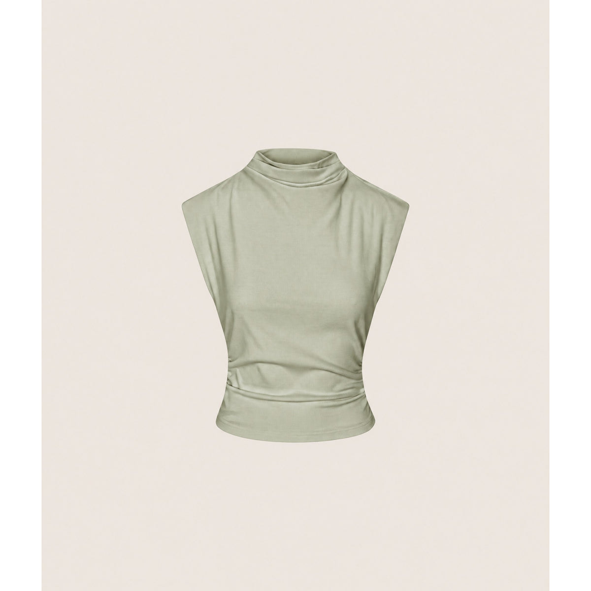 Michael Stars Womens Amara Mock Neck Powershoulder Top