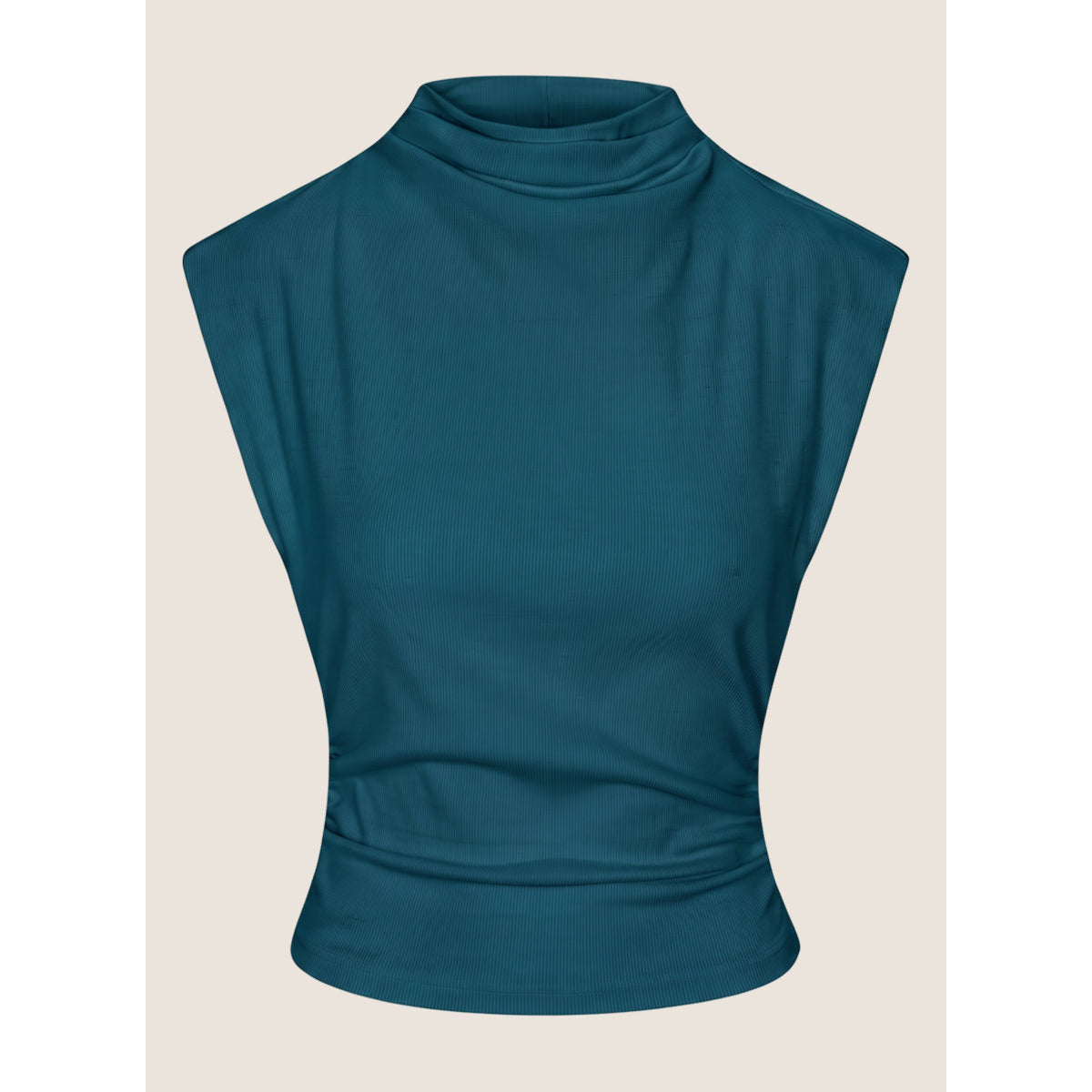 Michael Stars Womens Amara Mock Neck Powershoulder Top
