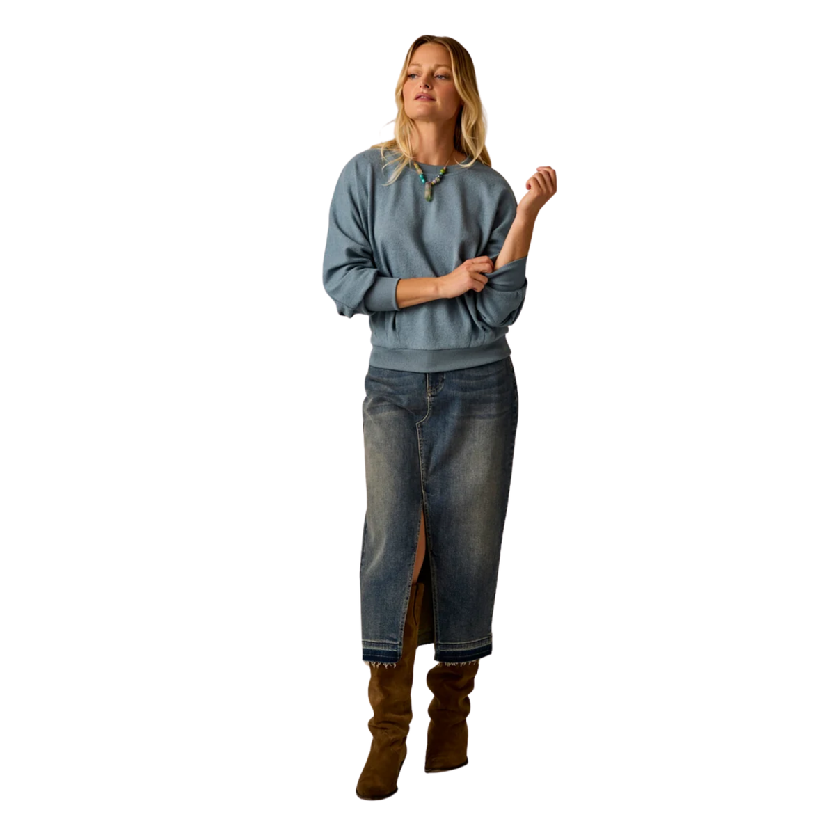 Carve Designs Womens Anneke Supersoft Dolman-Blue Mirage Heather