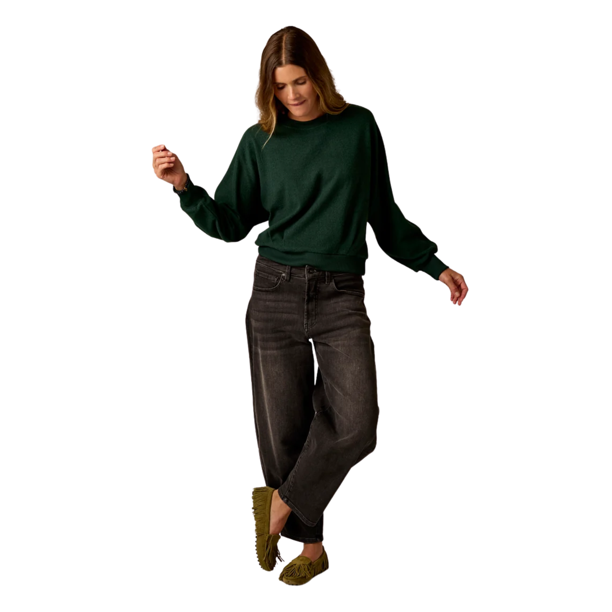Carve Designs Womens Anneke Supersoft Dolman- Dark Pine Heather