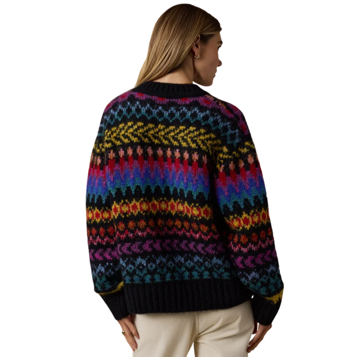 Faherty Womens Apres Alpaca Midnight Bay Crew-harbor lights fairisle