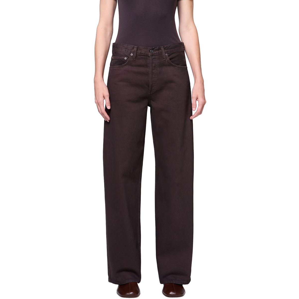 Agolde Womens Arc Jean 32" in Deep Roast-Deep Roast