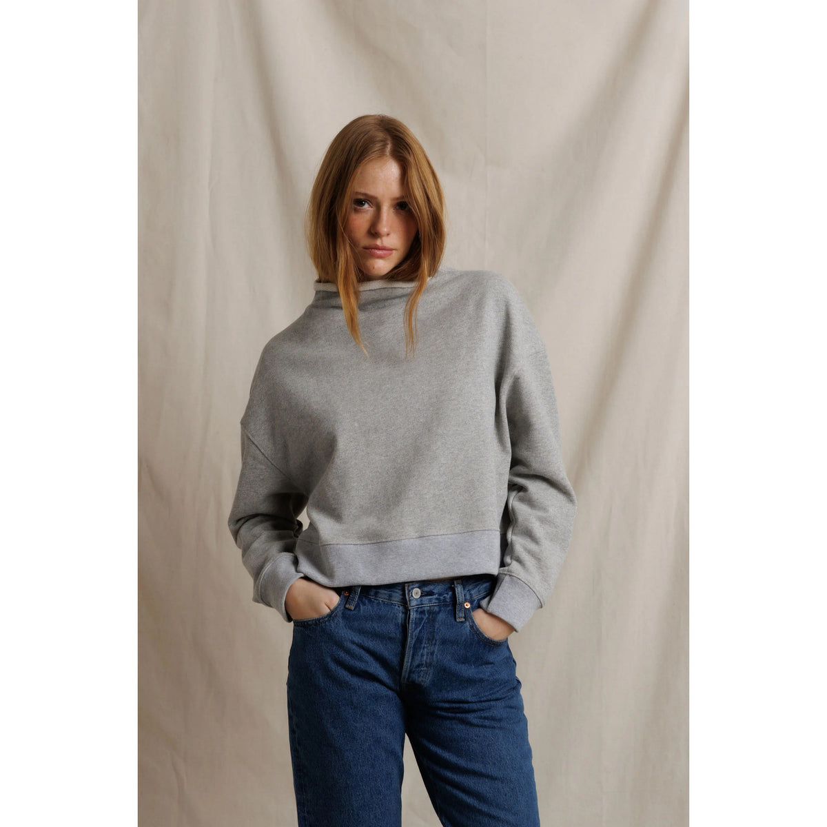 Perfect White Tee Womens Arden Sweatshirt - Heather Grey