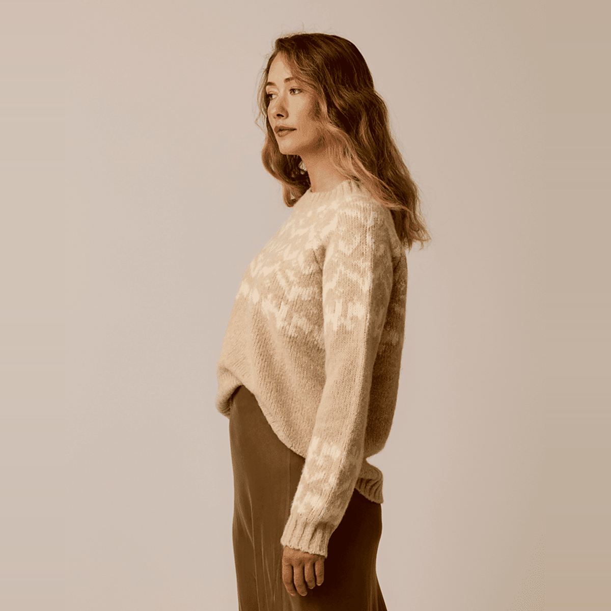 Carve Designs Womens Aria Fairisle Sweater - 286_Linen Fairisle