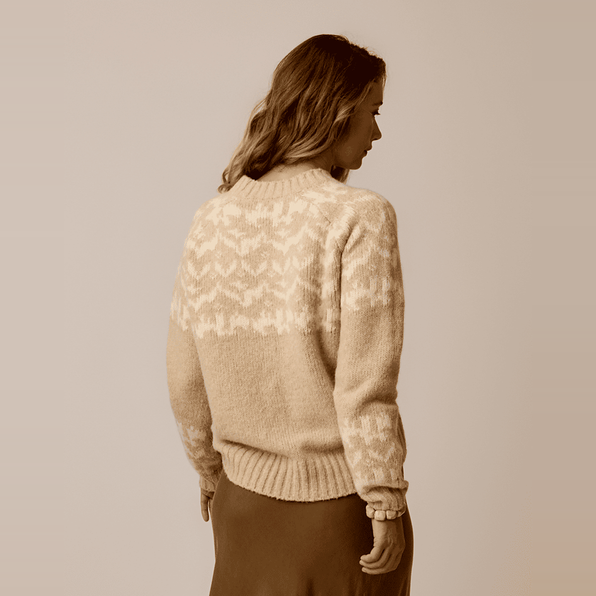 Carve Designs Womens Aria Fairisle Sweater - 286_Linen Fairisle