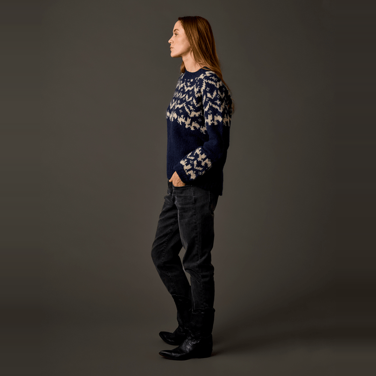 Carve Designs Womens Aria Fairisle Sweater - 552_Navy Fairisle