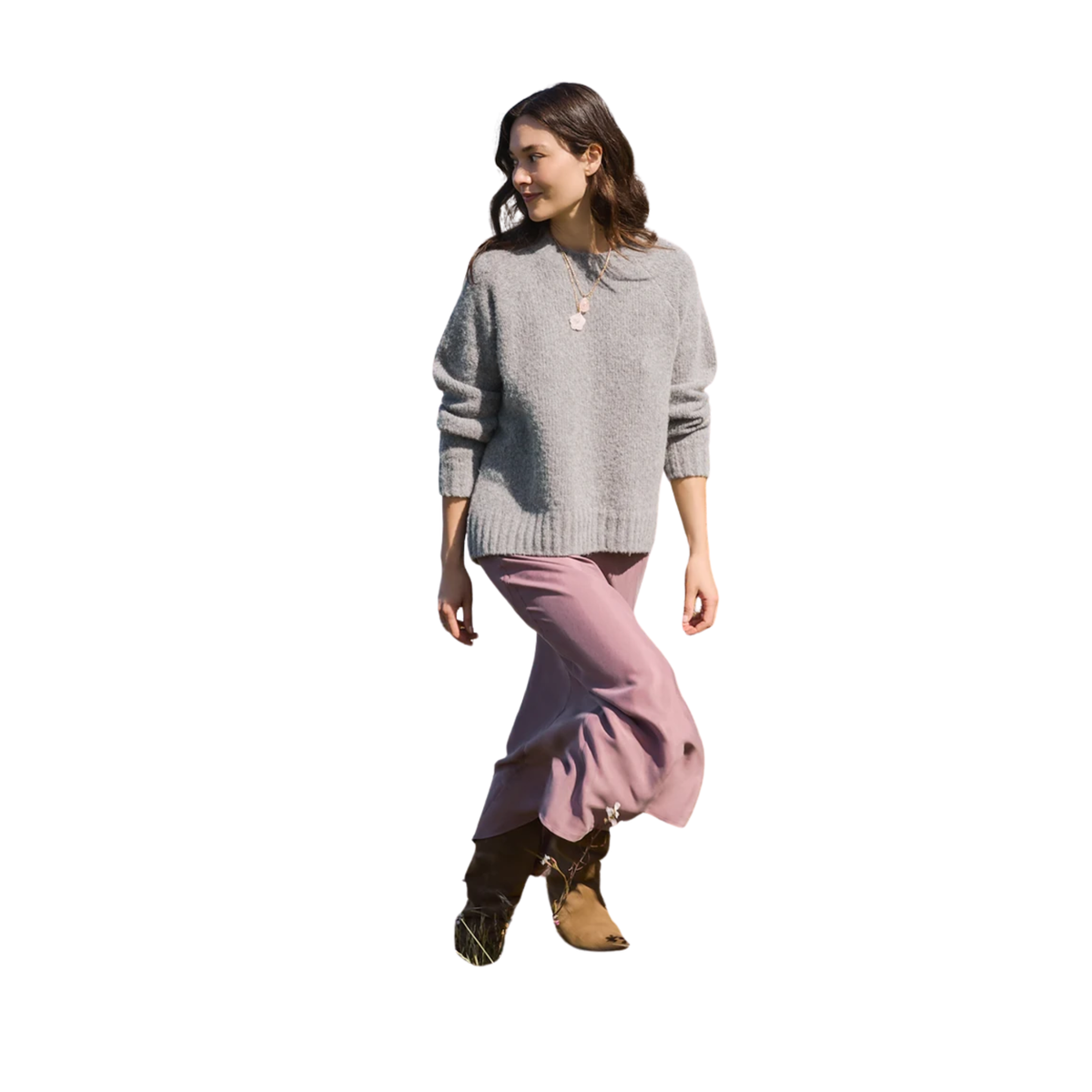 Carve Designs Womens Aria Sweater-Mid Grey