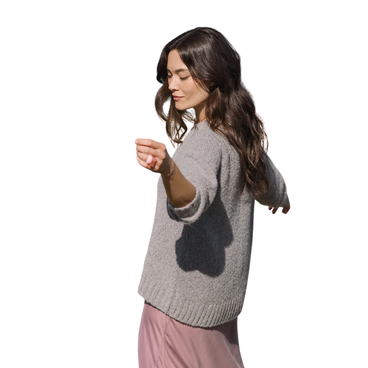 Carve Designs Womens Aria Sweater-Mid Grey