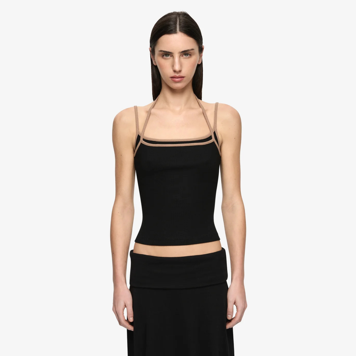 Bec And Bridge Womens Azuri Layered Top-Black / Fawn