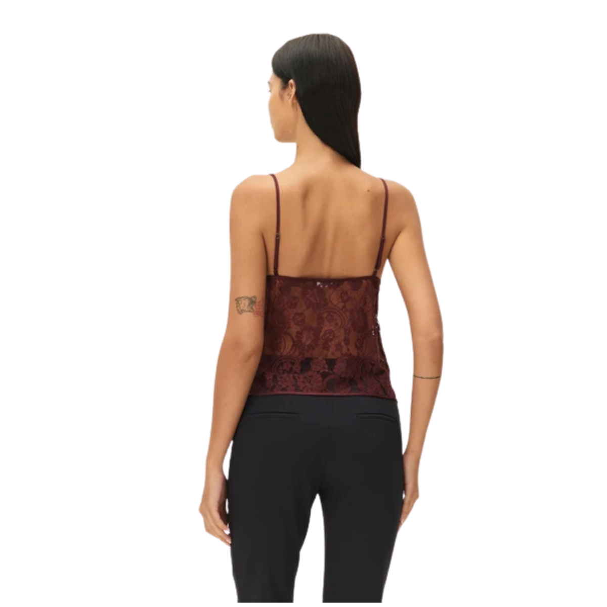 Elodie Womens Bastille Lace Cami Top-Wine
