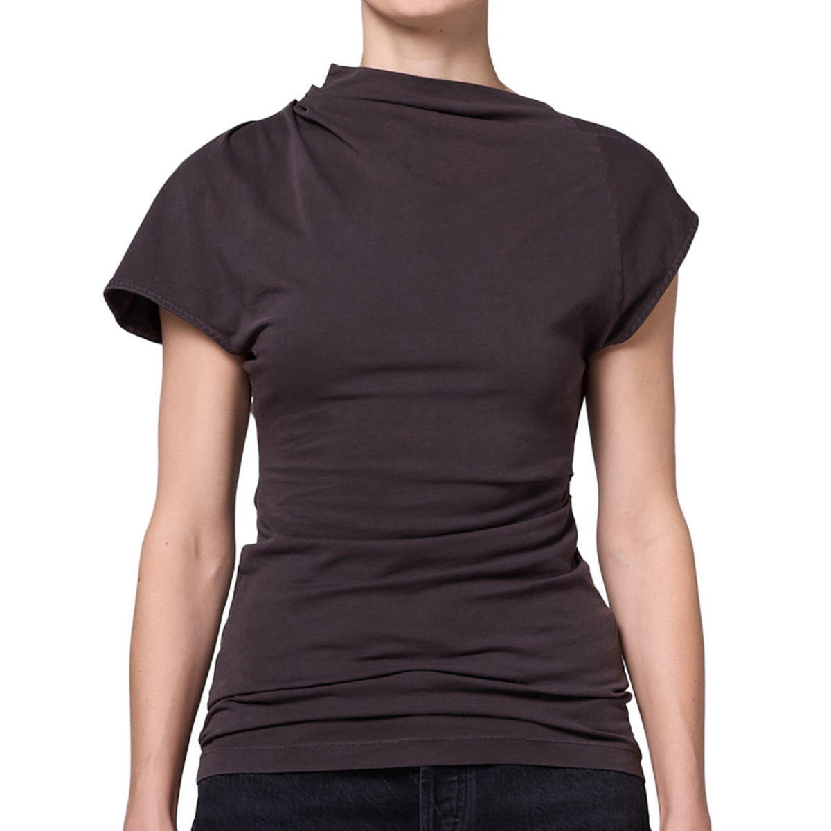 Agolde Womens Beckly Tee in Forge-Forge