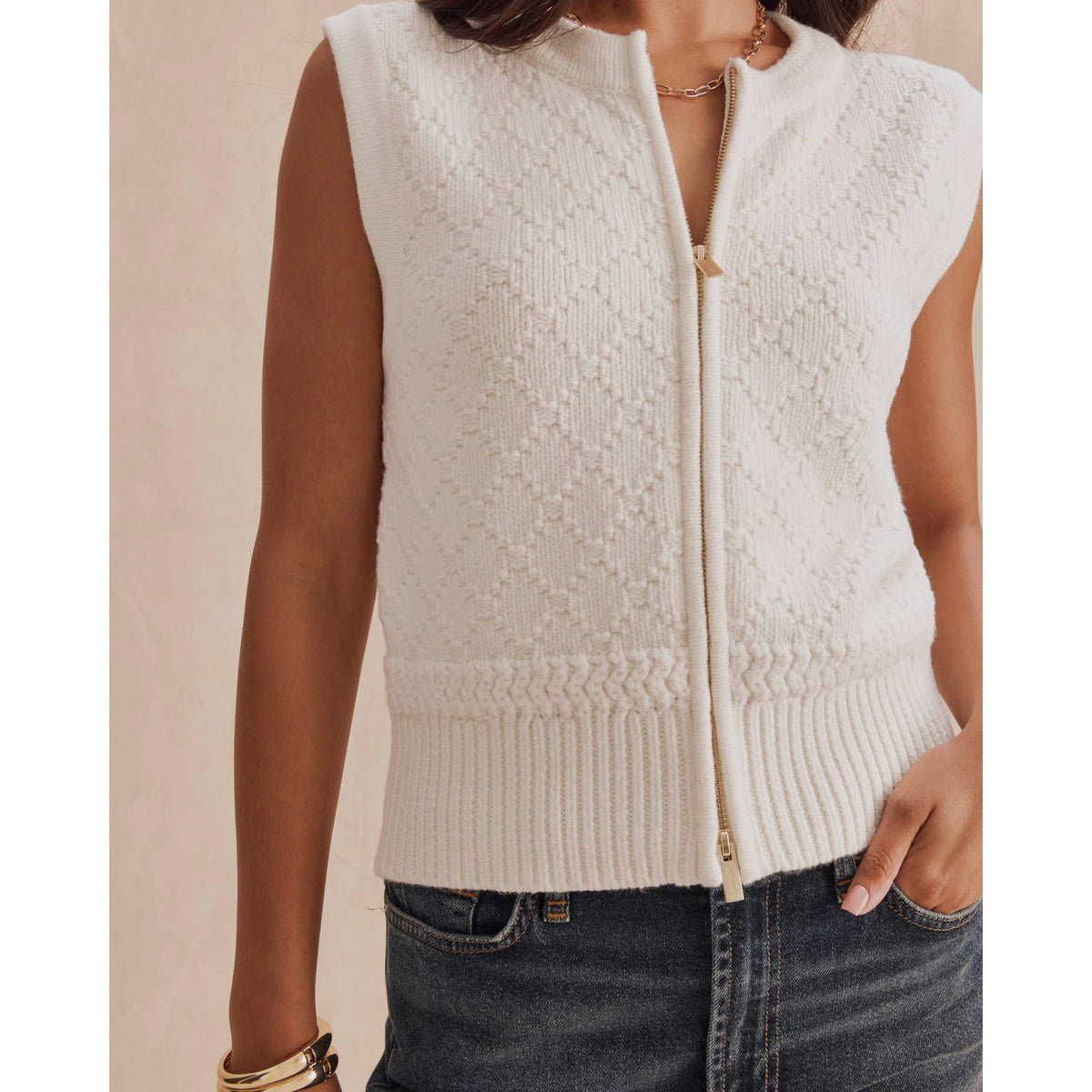 Splendid Womens Benson Sweater Vest-Shell