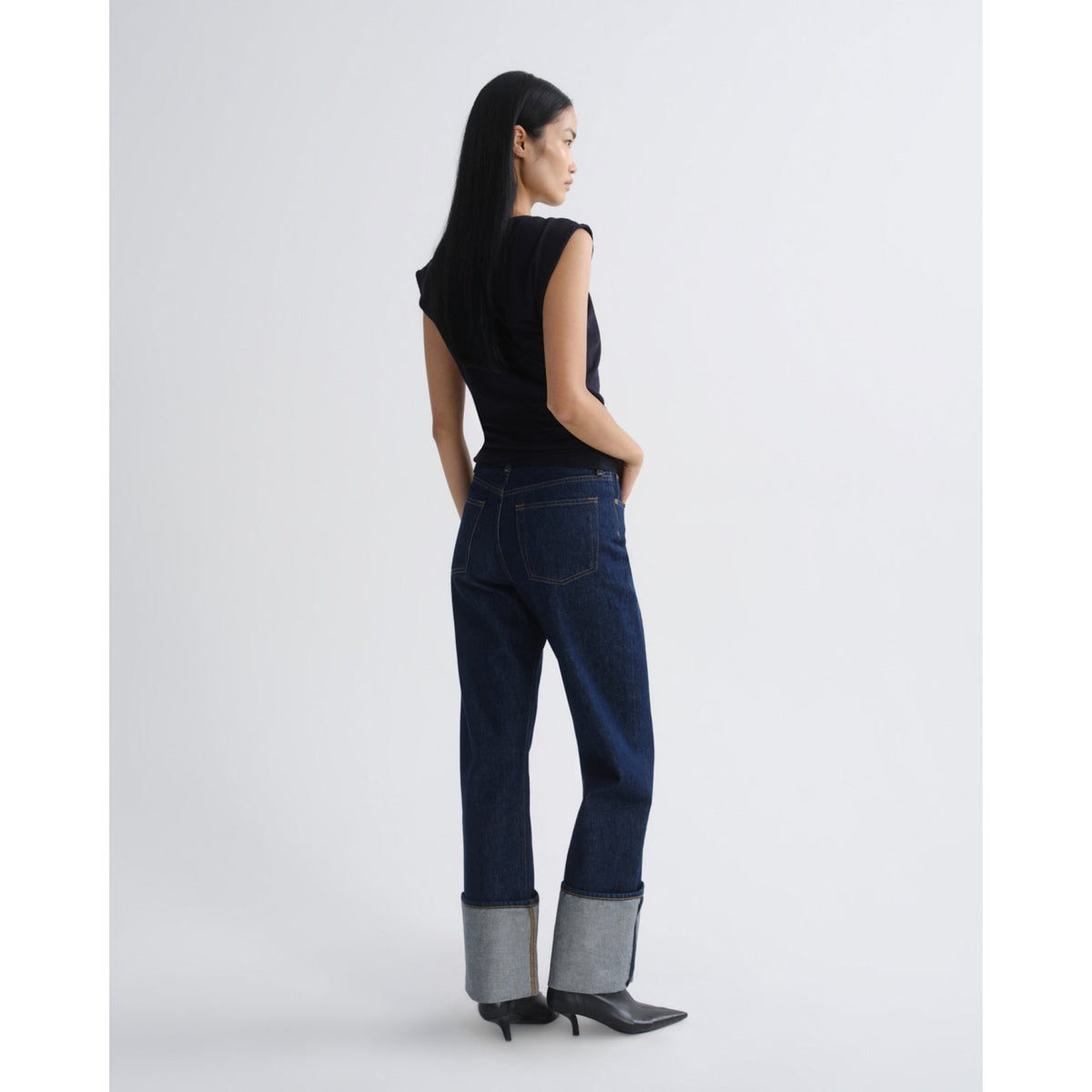 Agolde Womens Big Cuff Jean in Rinse-Rinse