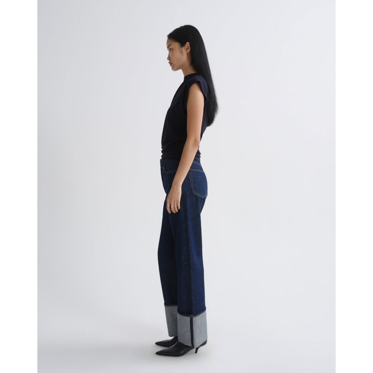 Agolde Womens Big Cuff Jean in Rinse-Rinse