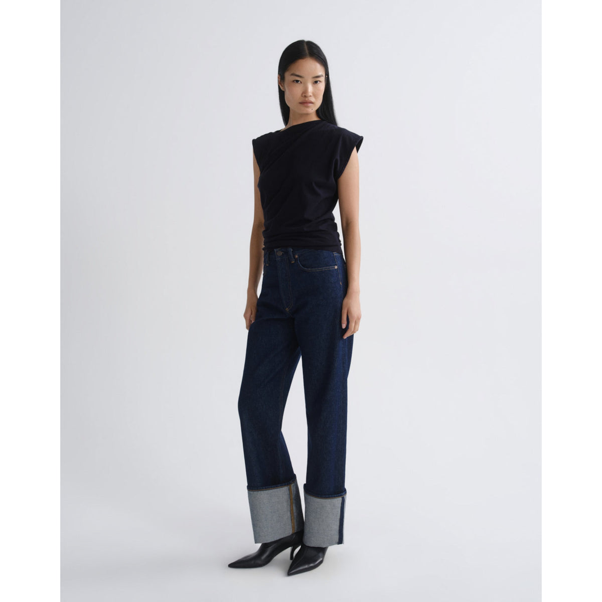 Agolde Womens Big Cuff Jean in Rinse-Rinse