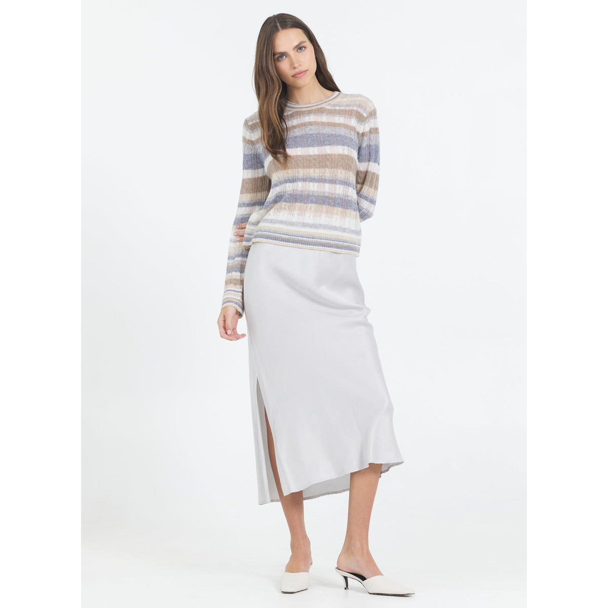 One Grey Day Womens Blakely Tissue Cashmere Pullover