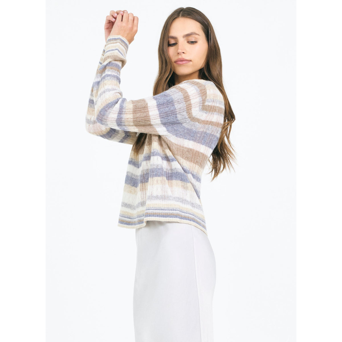 One Grey Day Womens Blakely Tissue Cashmere Pullover