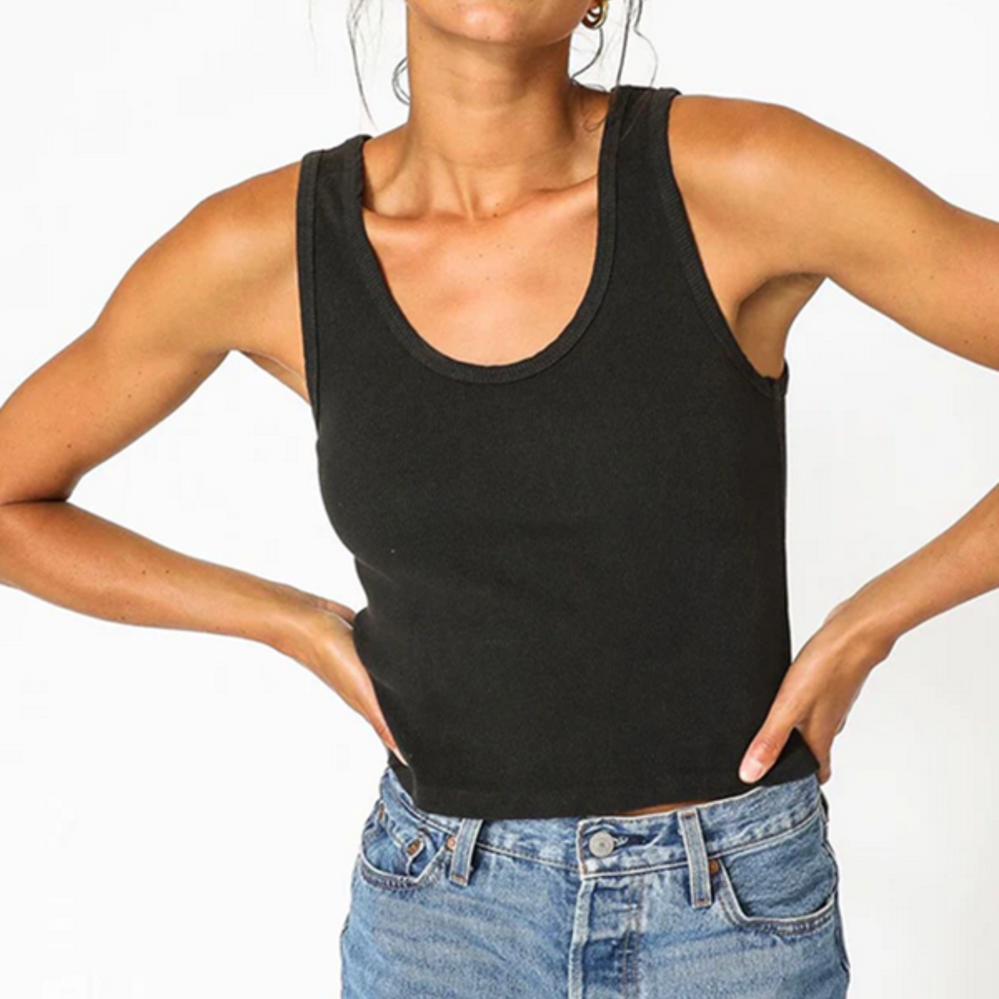 Perfect White Tee Womens Blondie Tank-True Black