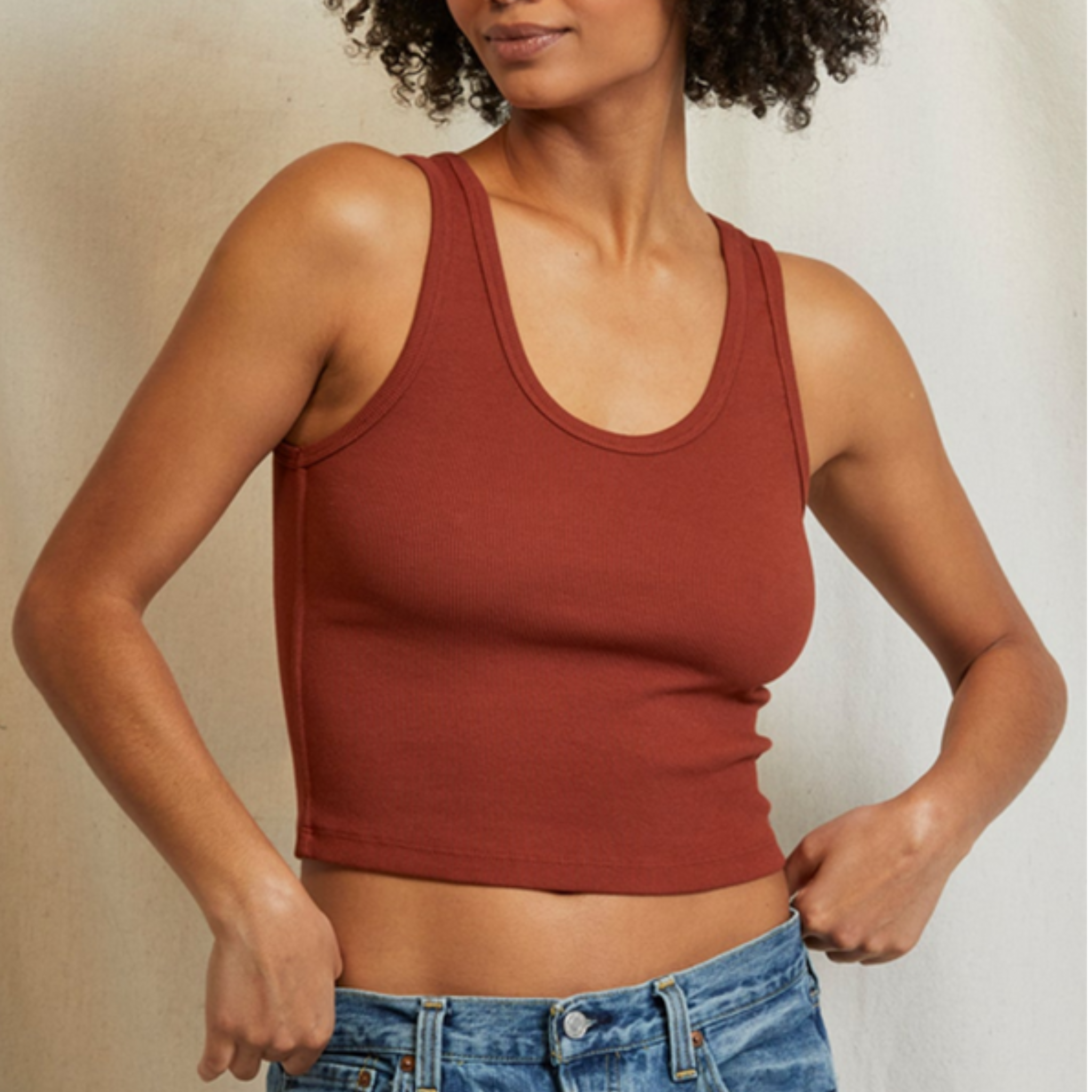 Perfect White Tee Womens Blondie Tank-Russet