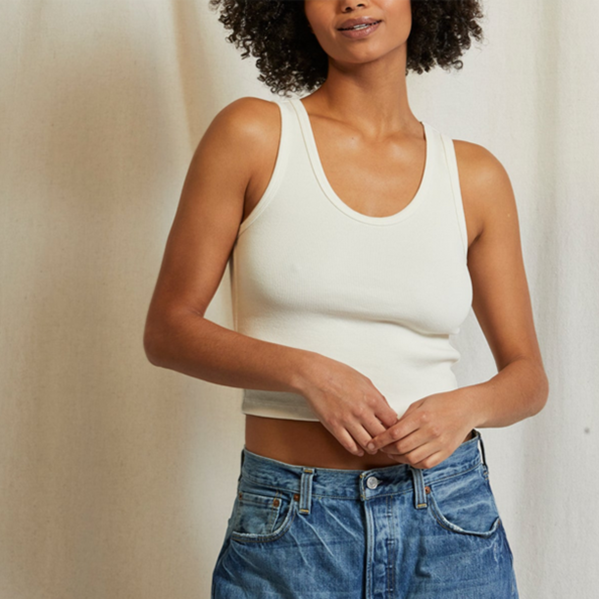 Perfect White Tee Womens Blondie Tank-Bright Ivory
