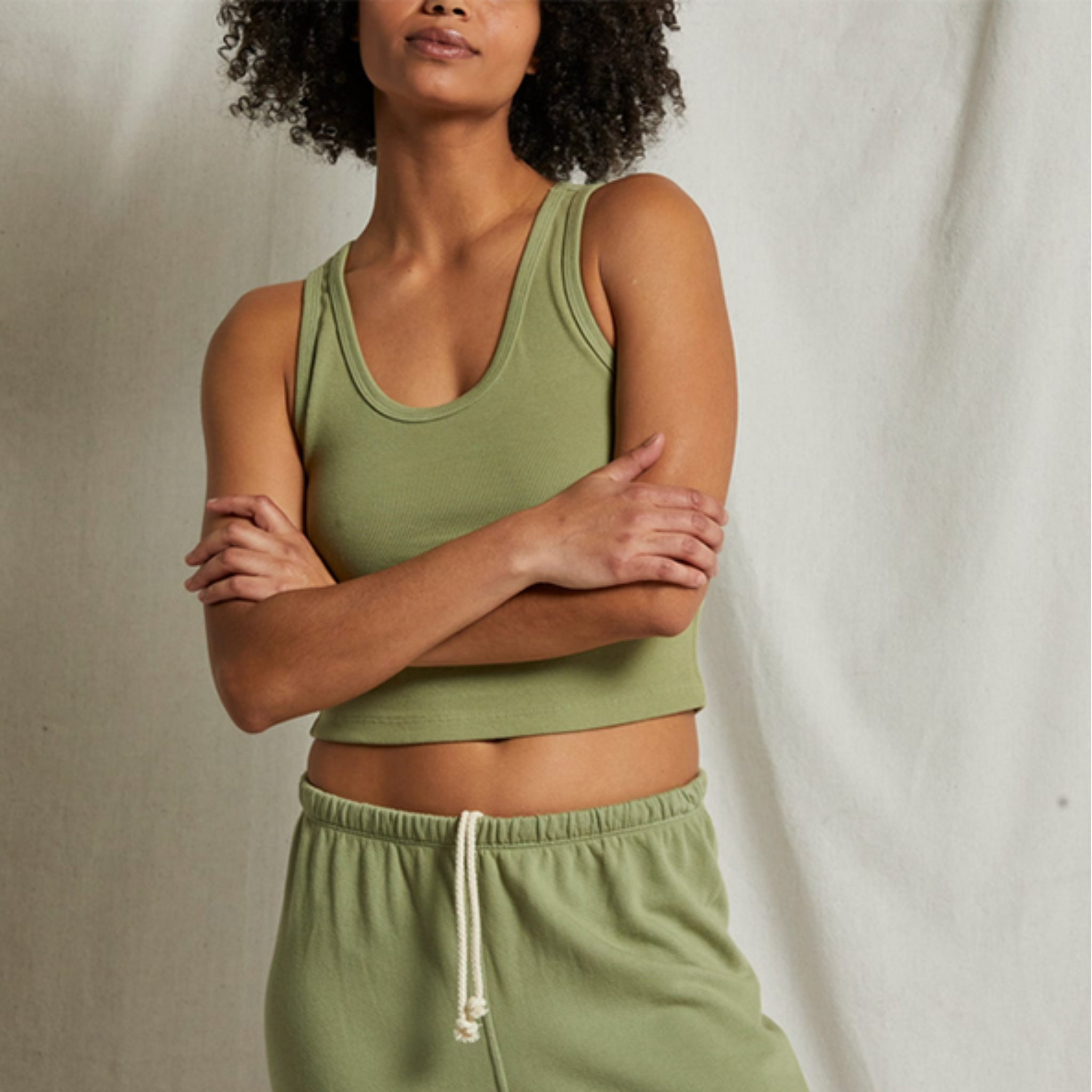 Perfect White Tee Womens Blondie Tank-Oil Green