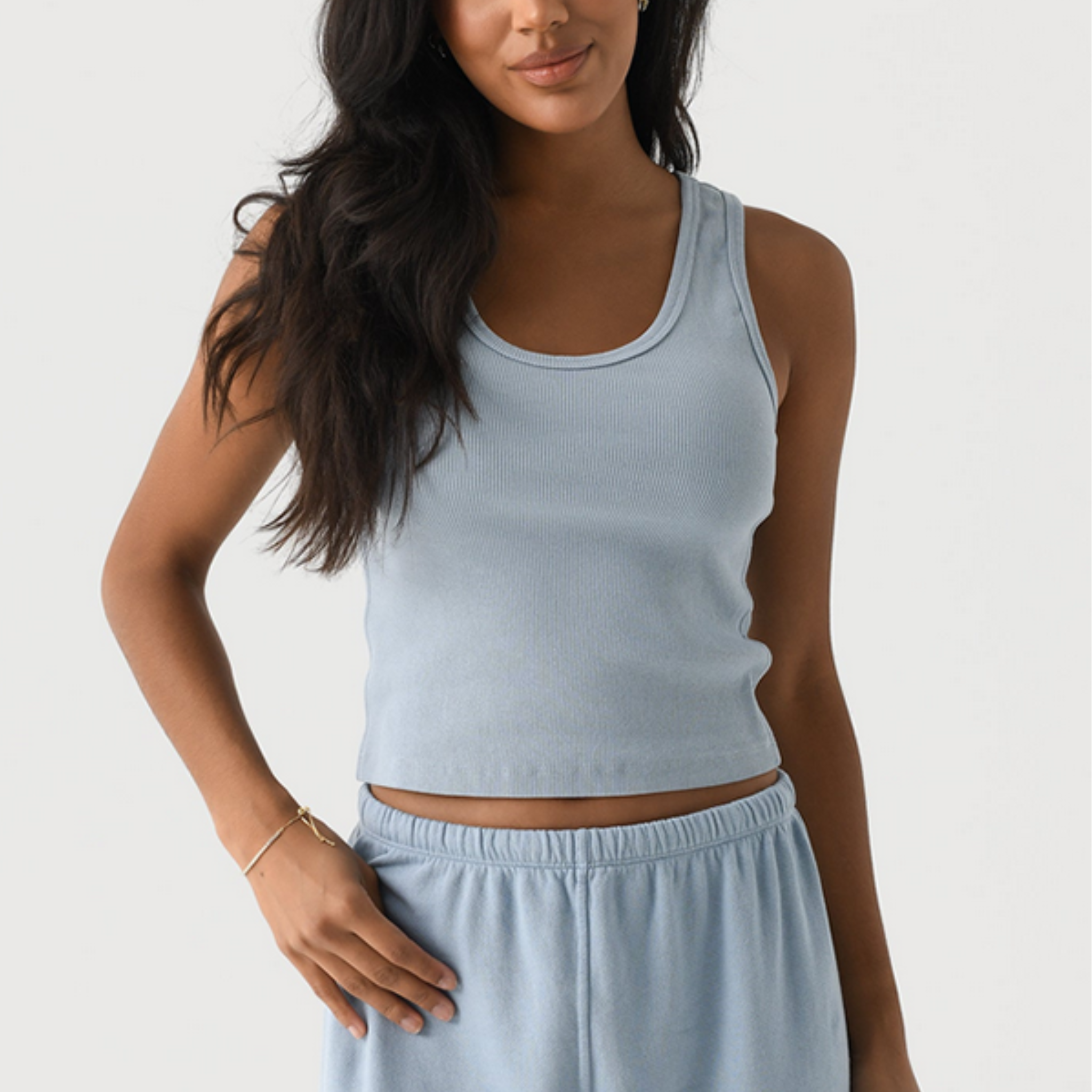 Perfect White Tee Womens Blondie Tank-Mountain Blue