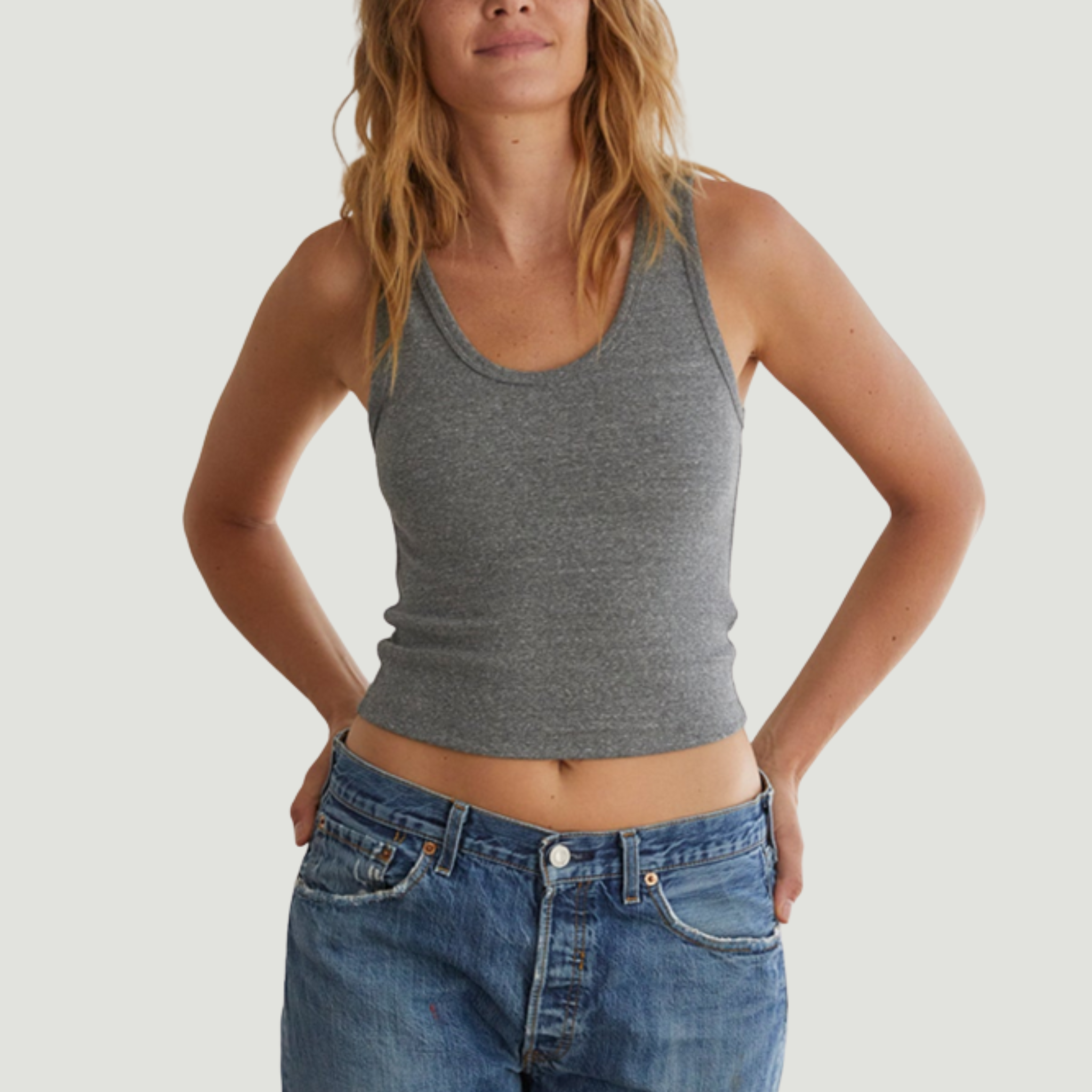 Perfect White Tee Womens Blondie Tank-Dark Heather Grey