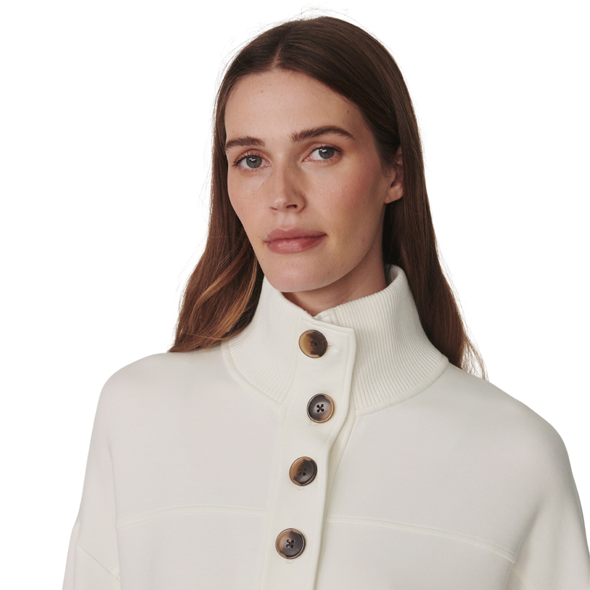 Varley Womens Bronya Button Placket Sweat-Pristine