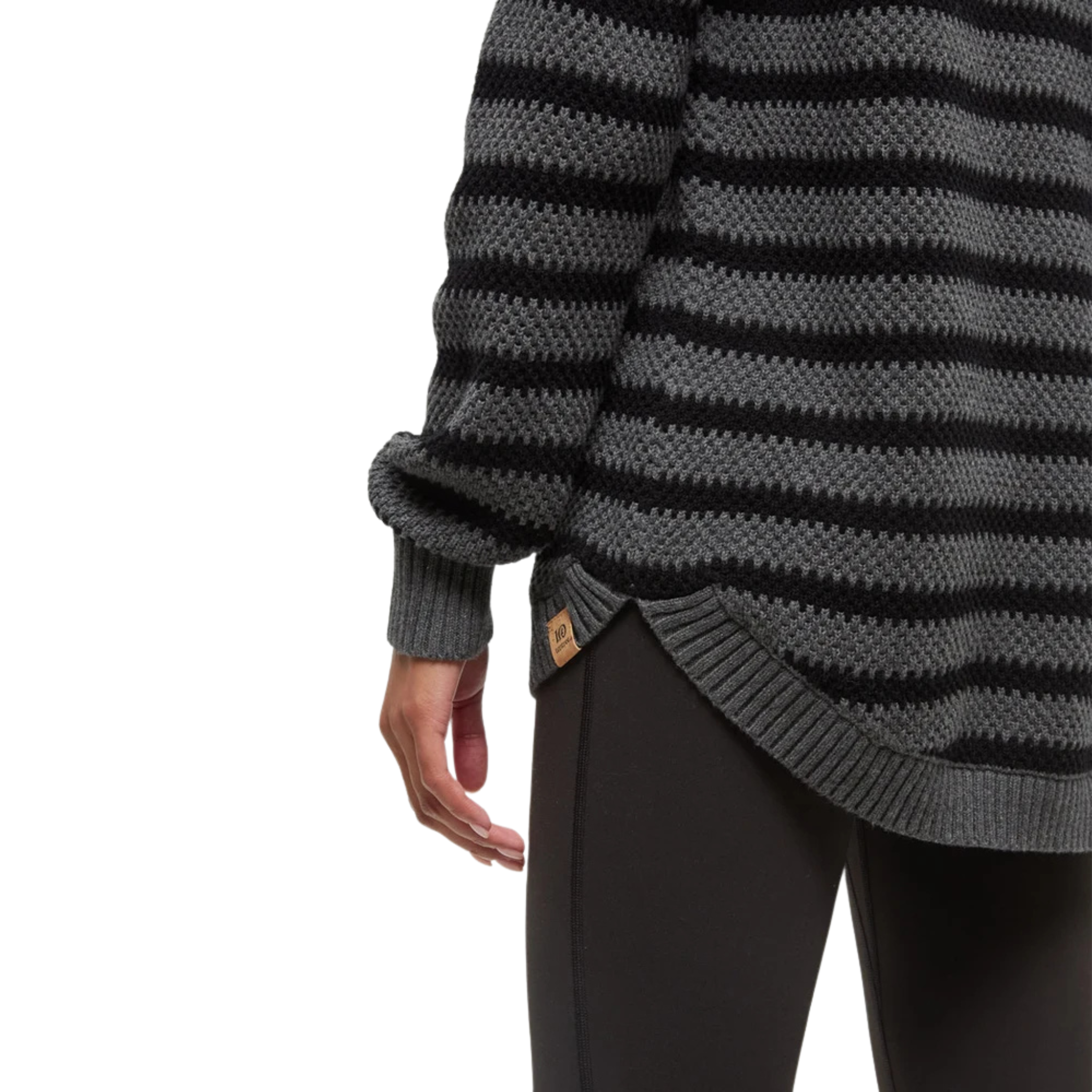 Tentree Womens Broughton Sweater-5931_Meteorite Black/Dark Grey Heather Linear Stripe