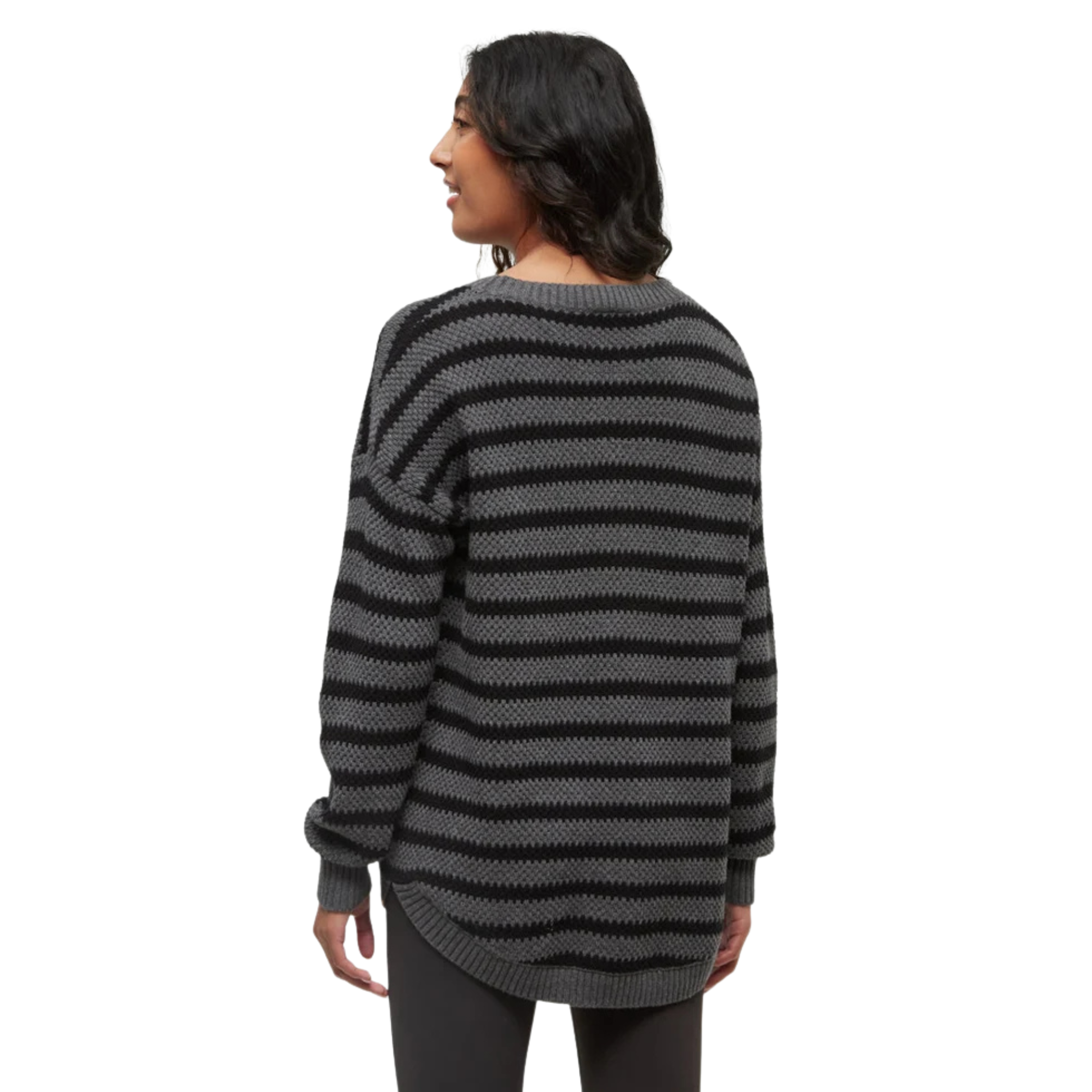 Tentree Womens Broughton Sweater-5931_Meteorite Black/Dark Grey Heather Linear Stripe