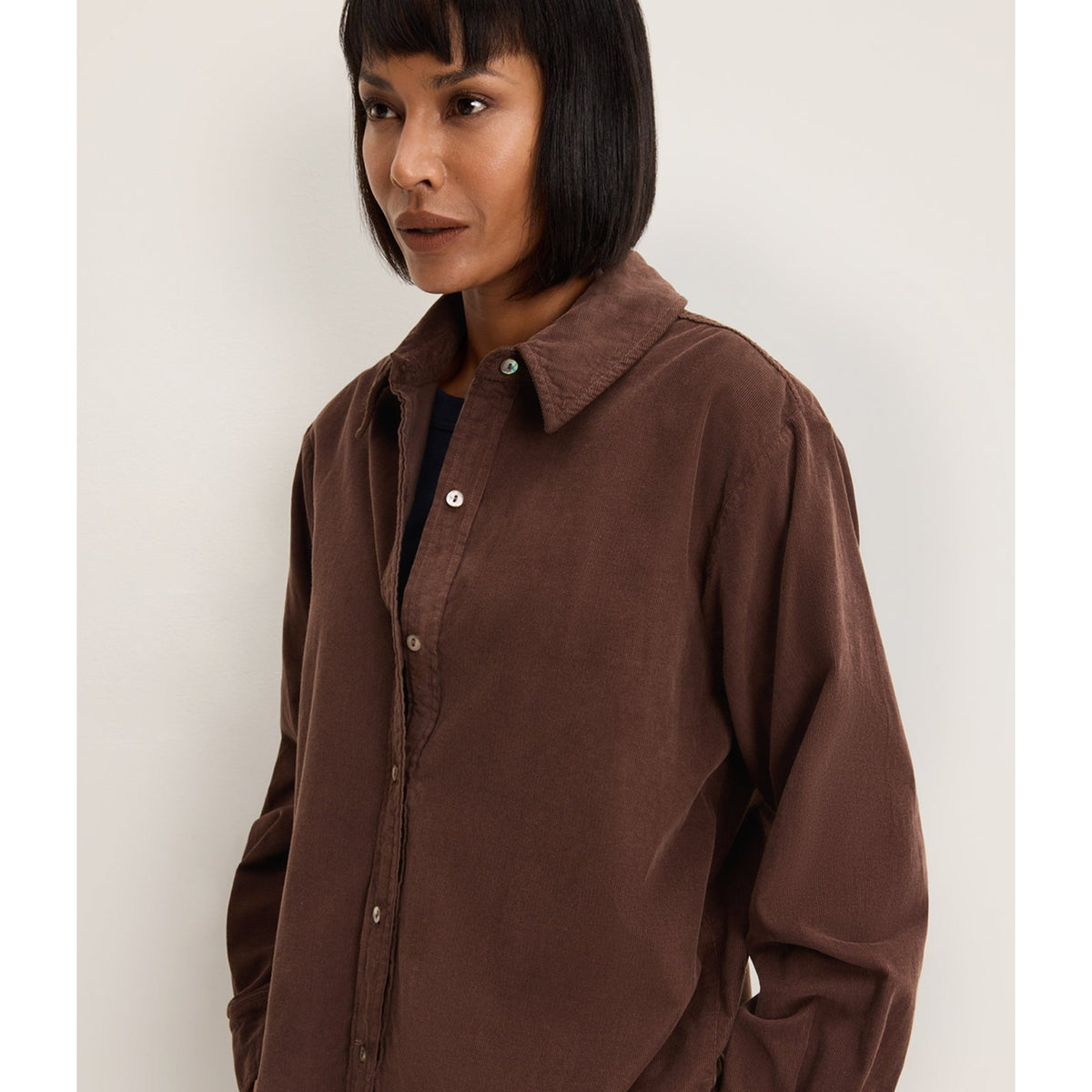 Michael Stars Womens Callan Corduroy L/S Button Down Shirt