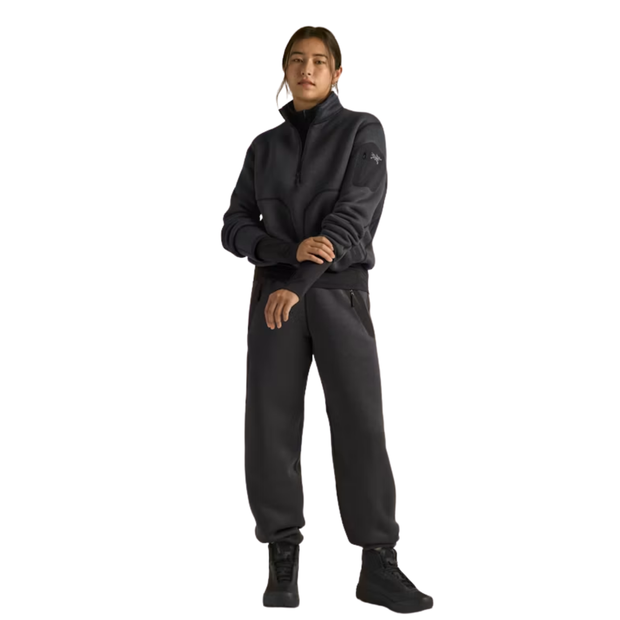 Arcteryx Womens Covert 1/2 Zip F26-Black Heather