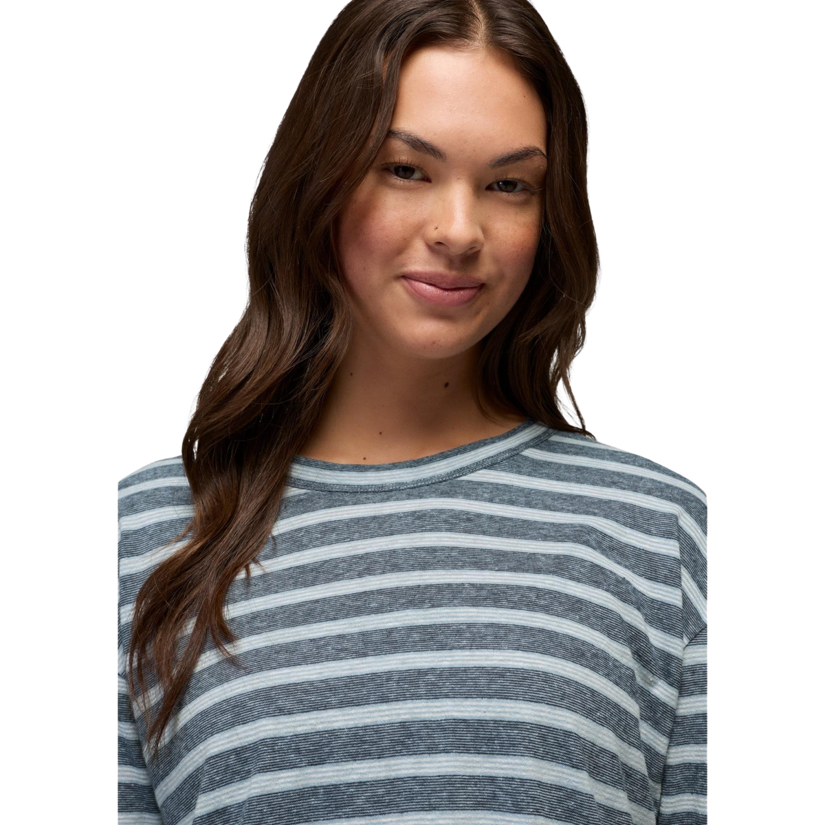 Parna Womens Cozy Up Long Sleeve Crew- Glacier Skies Stripe