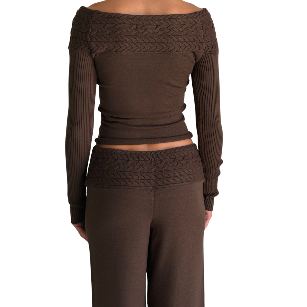 Frankies Bikinis Womens Crosby Cloud Knit Sweater-Chocolate Brown