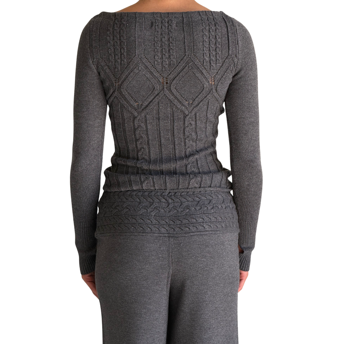 Frankies Bikinis Womens Cyprus Cloud Knit Long Sleeve-Winter Skies