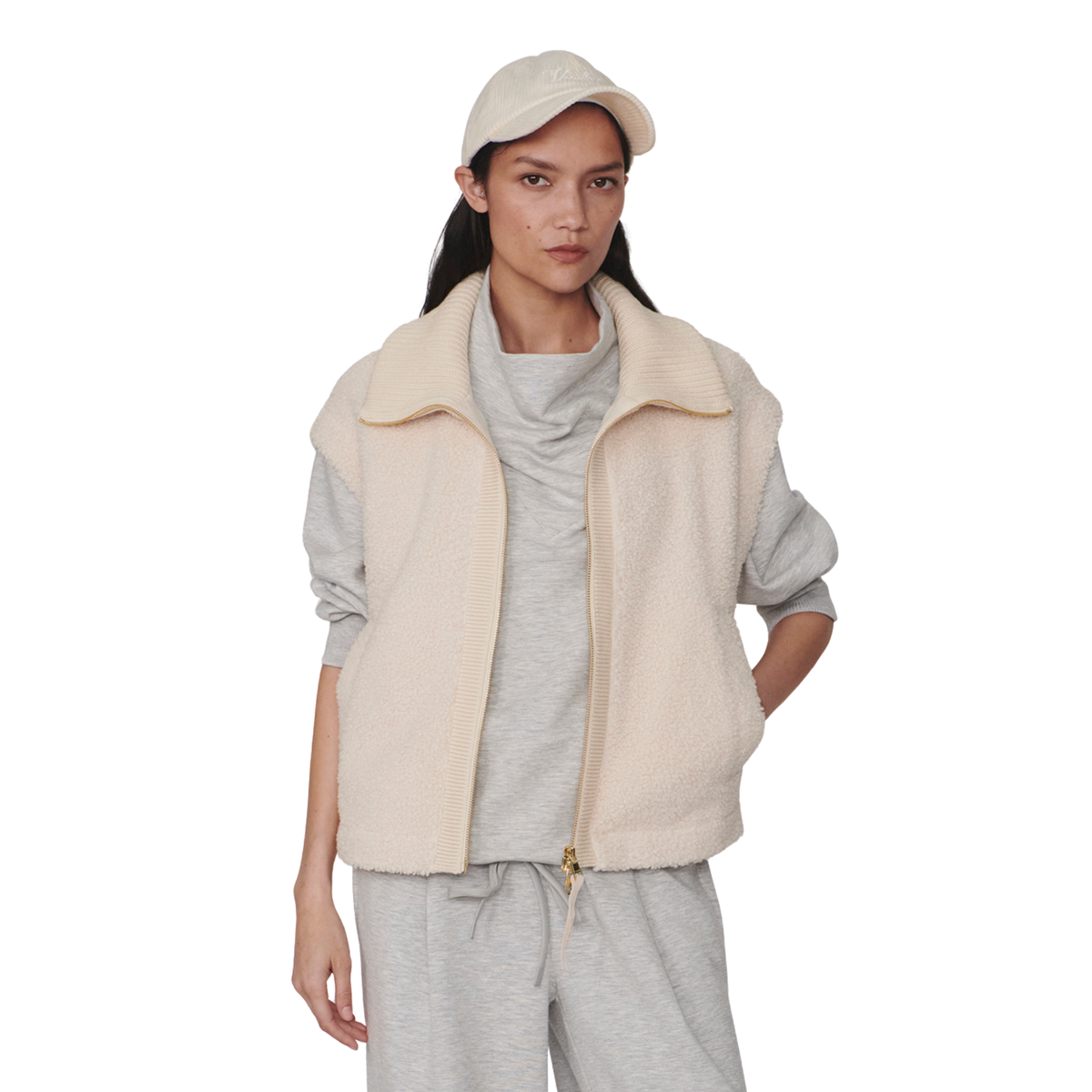 Varley Womens Dominic Sherpa Gilet-Sandshell