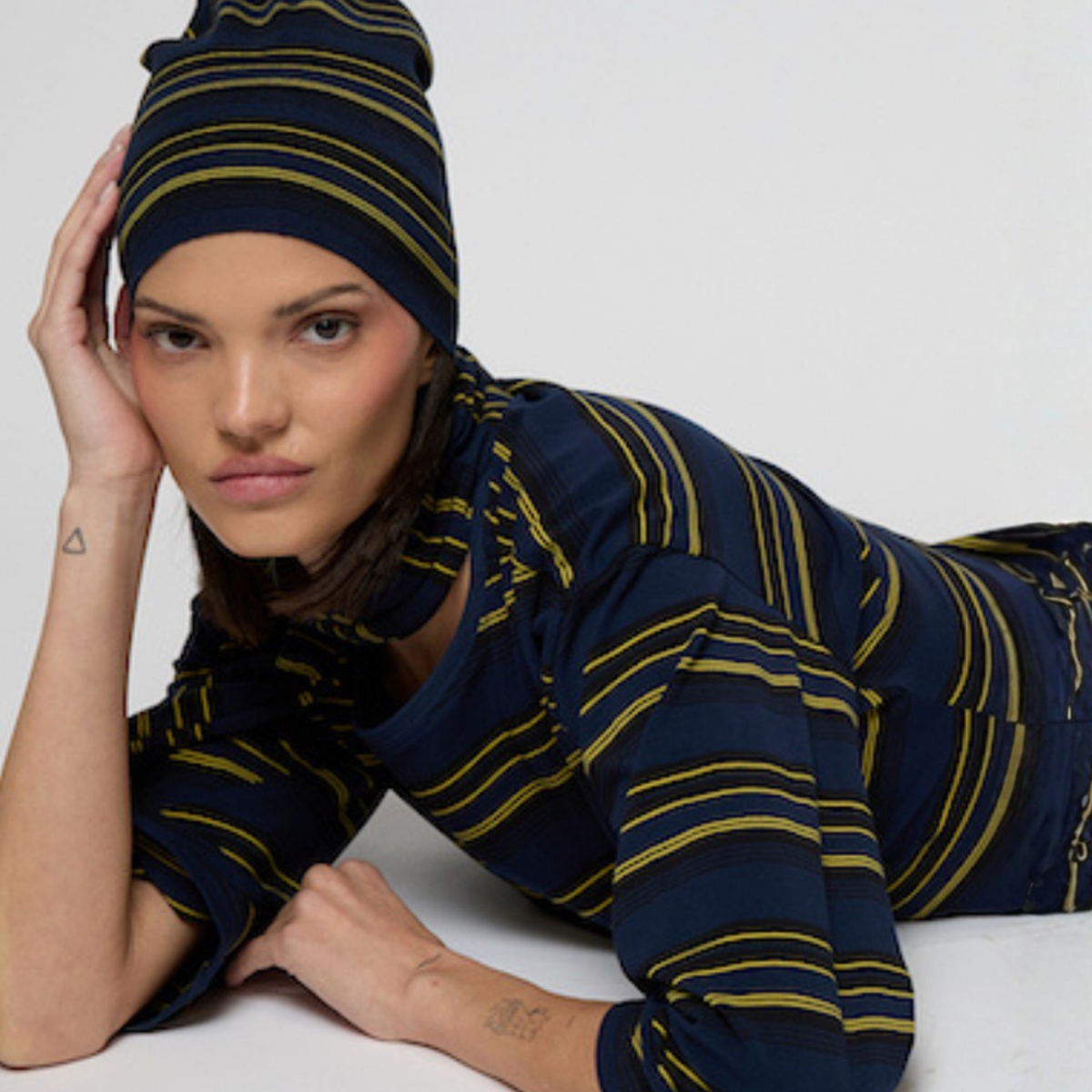 Eb Denim Womens Douglas Top-Navy Moss Stripe