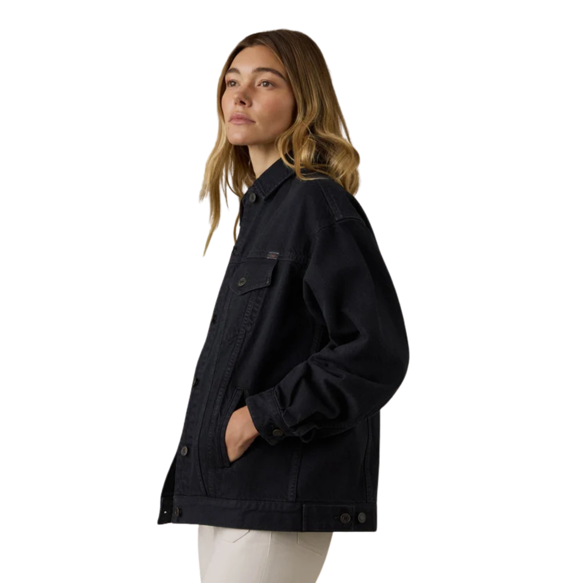 Faherty Womens Driftwood Denim Jacket-Washed Black