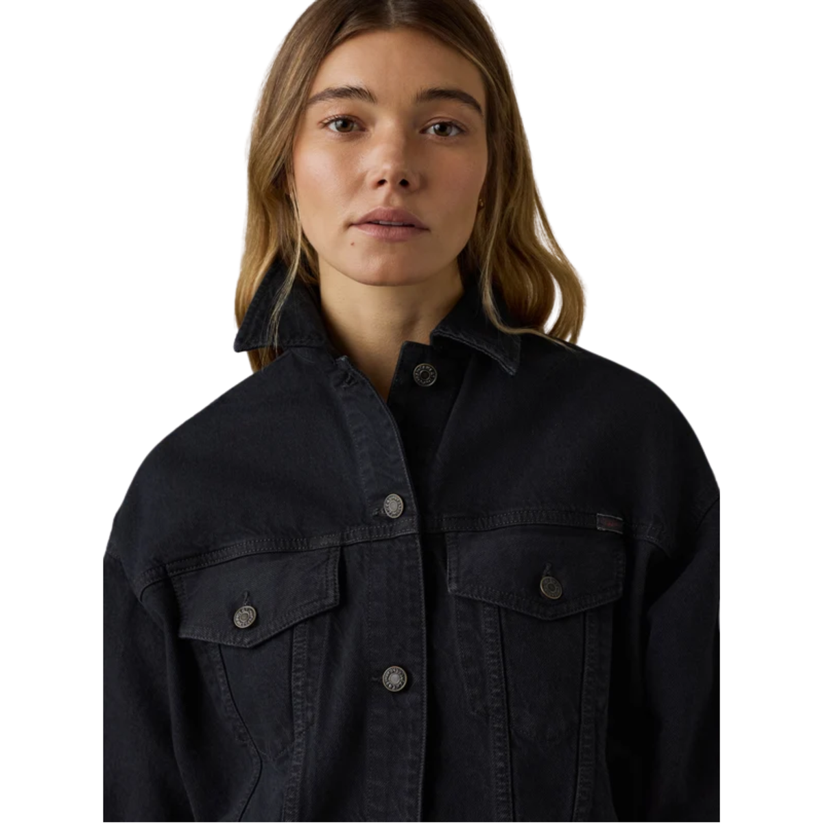 Faherty Womens Driftwood Denim Jacket-Washed Black