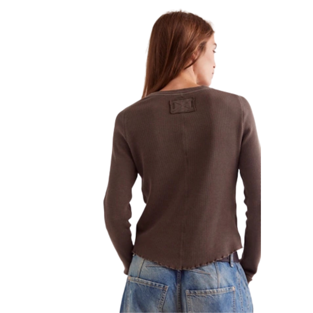 Free People Womens Easy Does it Tee-Double Espresso