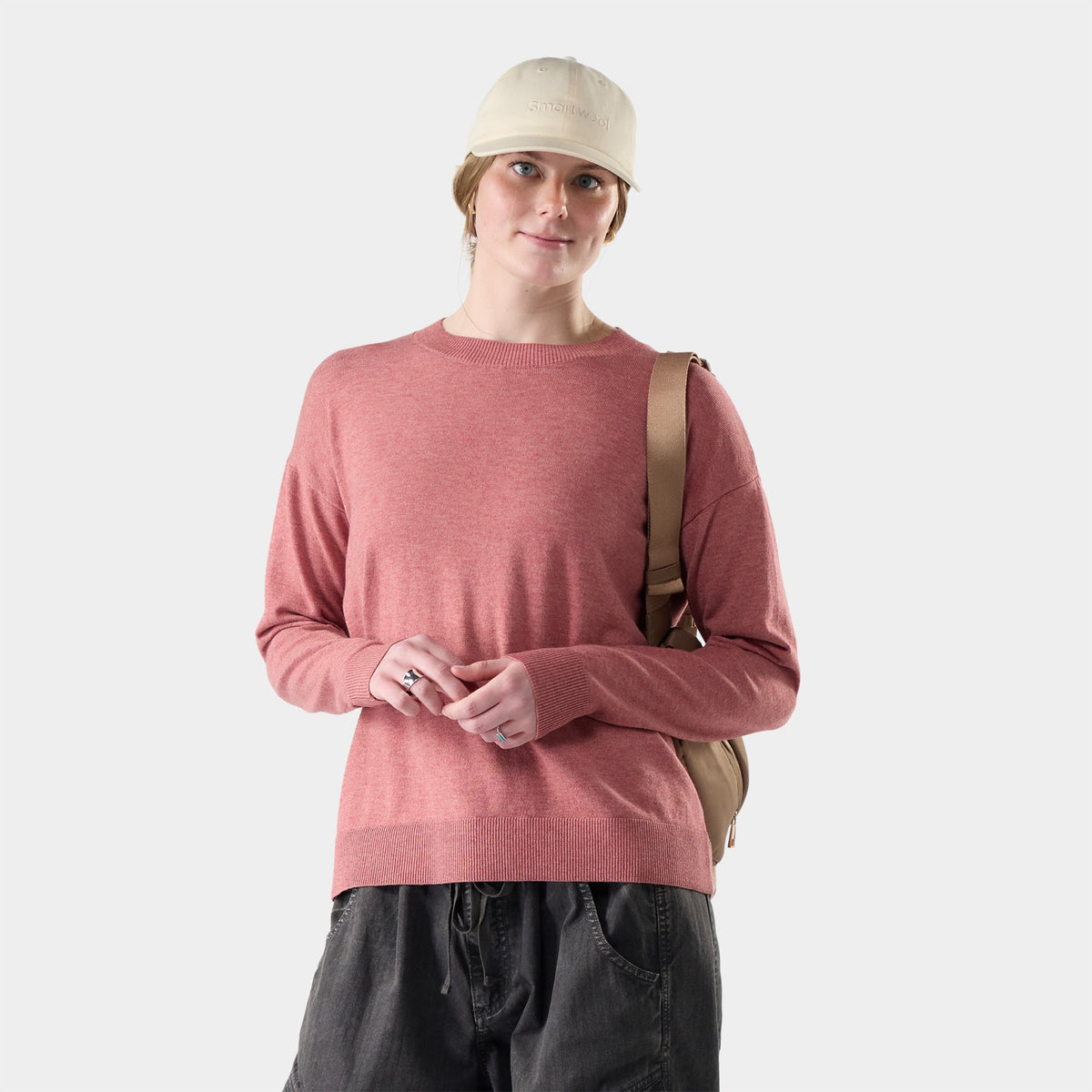 Smartwool Womens Edgewood Crew Sweater F26 - Rosewood Heather