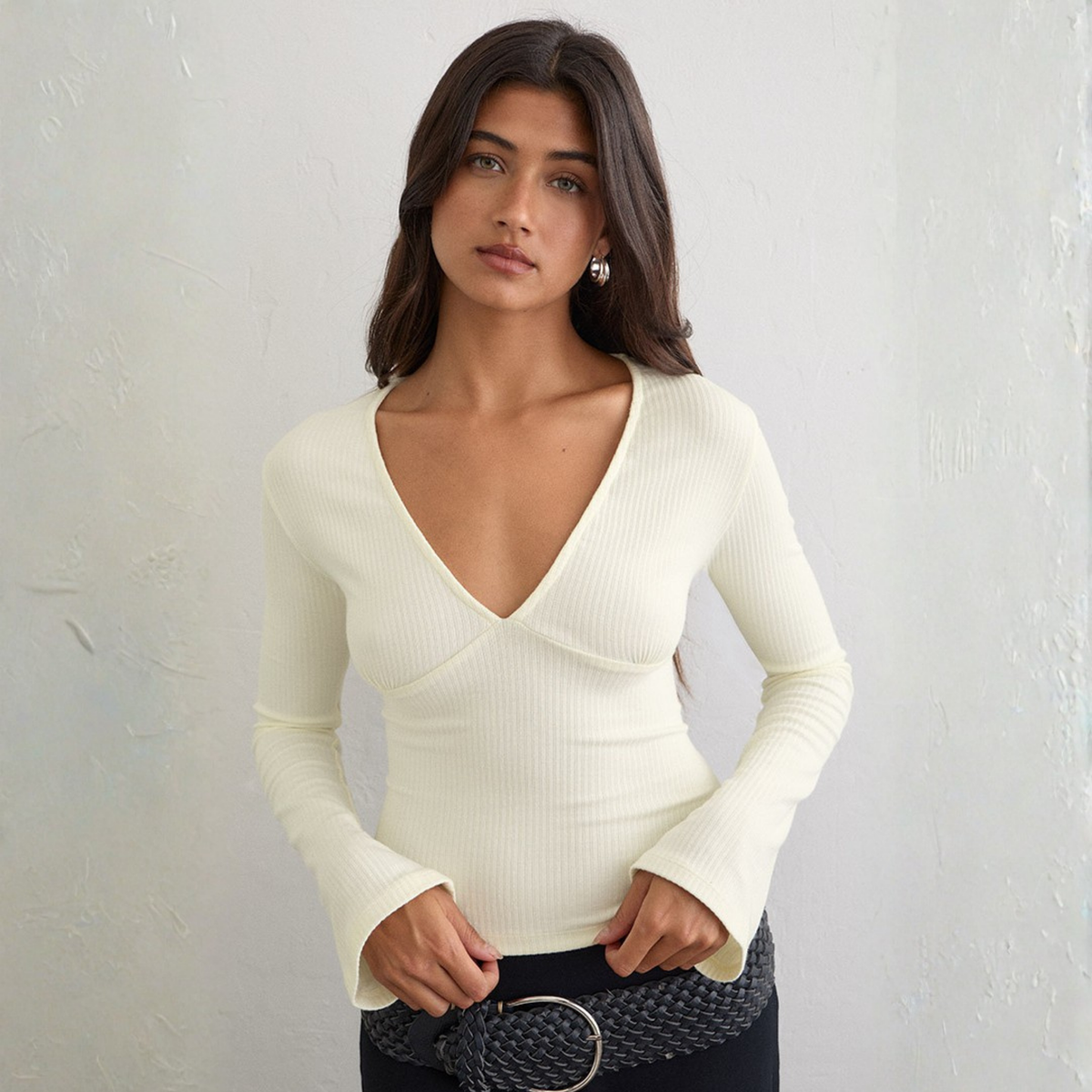 Motel Rocks Womens Emesy Top in Thick Rib Off White-Thick Rib Off White
