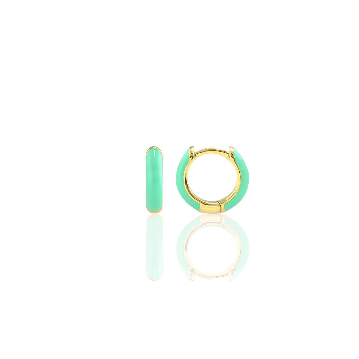 Kris Nations Womens Enamel Huggie Hoop Earrings - 18K Gold Vermeil / Peri